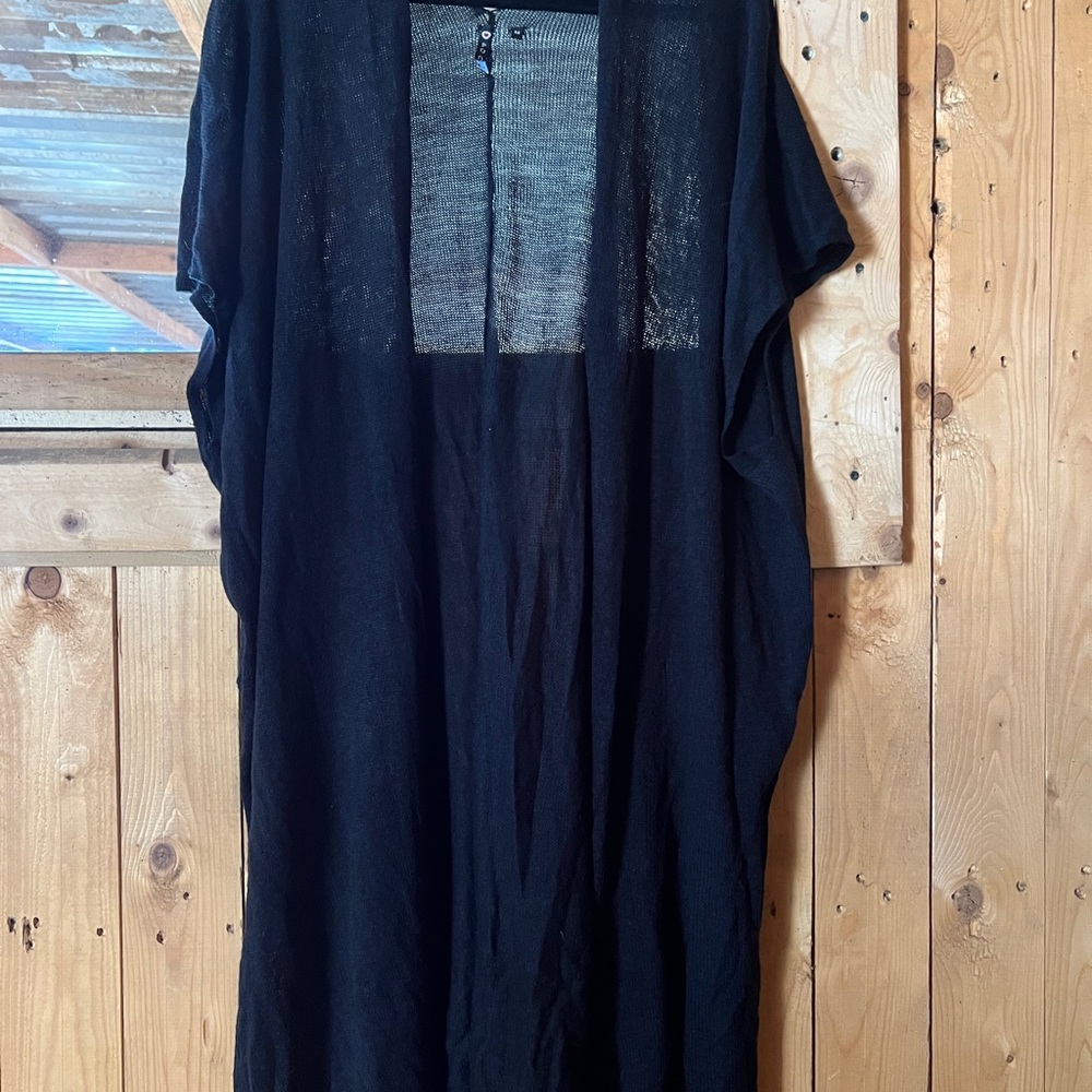 Poof! Black Open-Front Cardigan